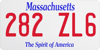 MA license plate 282ZL6