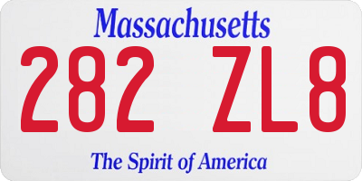 MA license plate 282ZL8