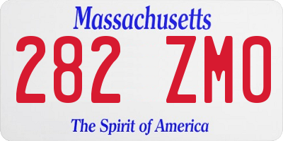 MA license plate 282ZM0