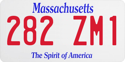 MA license plate 282ZM1
