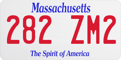 MA license plate 282ZM2