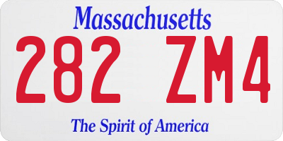 MA license plate 282ZM4