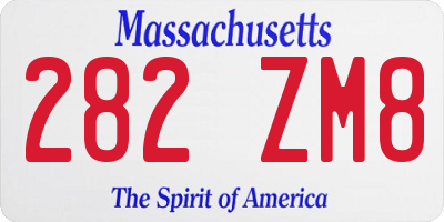 MA license plate 282ZM8
