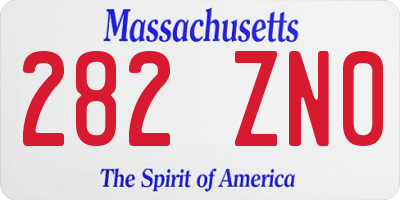 MA license plate 282ZN0