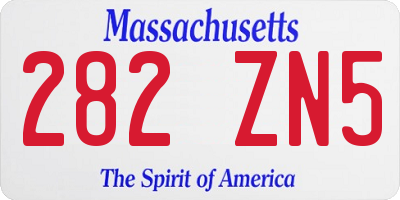 MA license plate 282ZN5