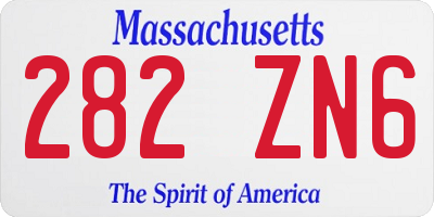 MA license plate 282ZN6