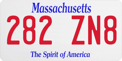MA license plate 282ZN8
