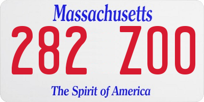 MA license plate 282ZO0