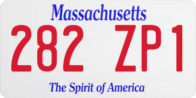 MA license plate 282ZP1