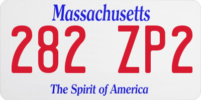 MA license plate 282ZP2