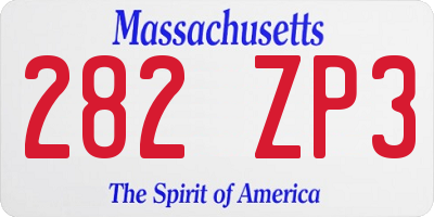 MA license plate 282ZP3