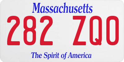 MA license plate 282ZQ0