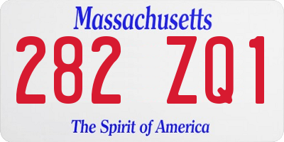MA license plate 282ZQ1