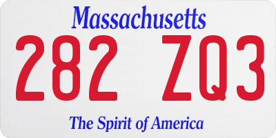 MA license plate 282ZQ3