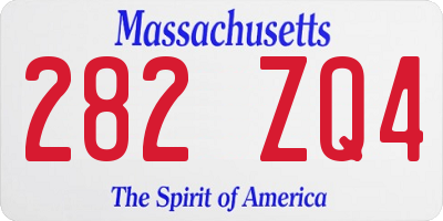 MA license plate 282ZQ4