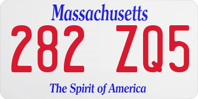 MA license plate 282ZQ5