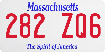 MA license plate 282ZQ6