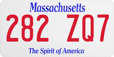 MA license plate 282ZQ7