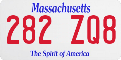 MA license plate 282ZQ8