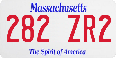 MA license plate 282ZR2
