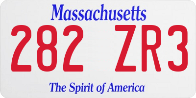 MA license plate 282ZR3