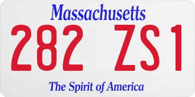 MA license plate 282ZS1