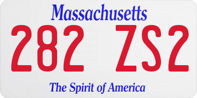 MA license plate 282ZS2