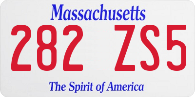 MA license plate 282ZS5