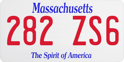 MA license plate 282ZS6