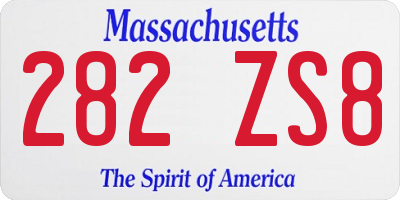 MA license plate 282ZS8