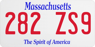 MA license plate 282ZS9