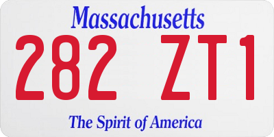 MA license plate 282ZT1