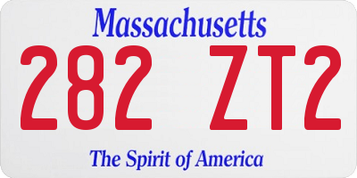 MA license plate 282ZT2