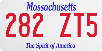 MA license plate 282ZT5