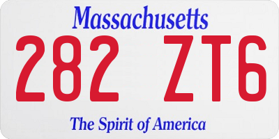 MA license plate 282ZT6