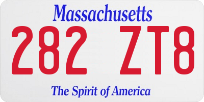 MA license plate 282ZT8
