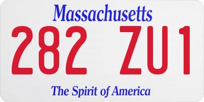 MA license plate 282ZU1