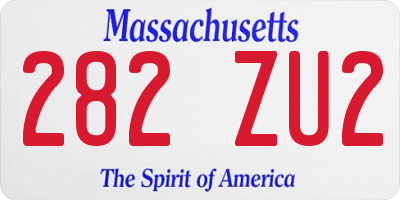 MA license plate 282ZU2