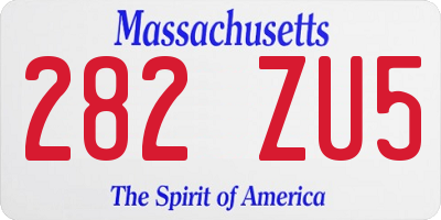 MA license plate 282ZU5