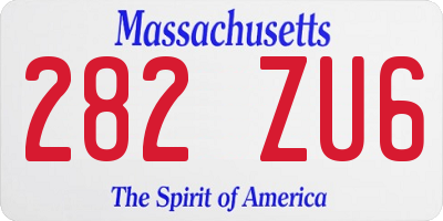 MA license plate 282ZU6