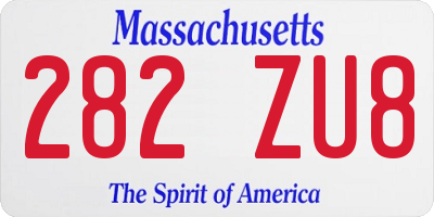 MA license plate 282ZU8