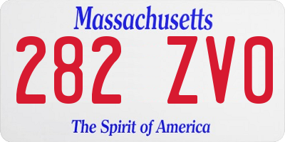 MA license plate 282ZV0