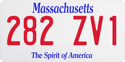 MA license plate 282ZV1