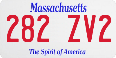 MA license plate 282ZV2