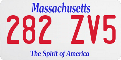 MA license plate 282ZV5