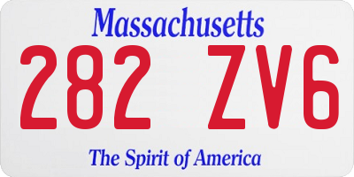 MA license plate 282ZV6