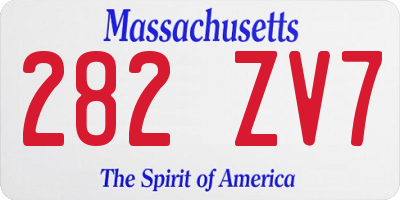 MA license plate 282ZV7