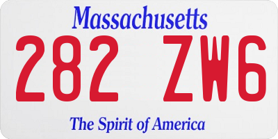 MA license plate 282ZW6