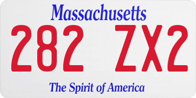 MA license plate 282ZX2