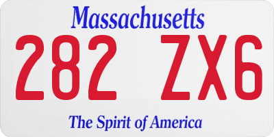 MA license plate 282ZX6